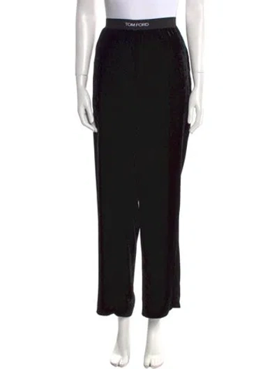 Pre-owned Tom Ford Velvet Straight Leg Pants In Black
