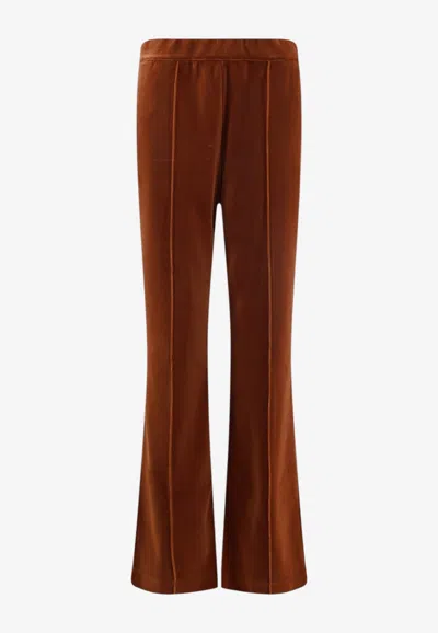 Tom Ford Velvet Straight-leg Pants In Brown