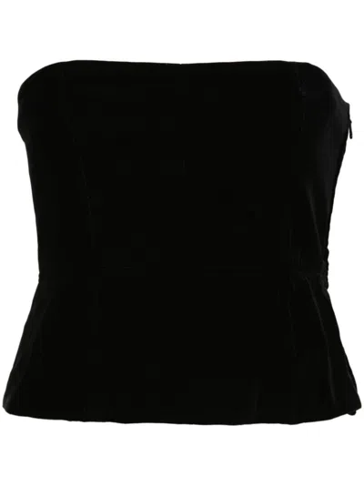 Tom Ford Women's Viscose Velvet Corset Top In Blue
