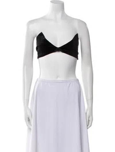 Pre-owned Tom Ford Velvet Strapless Crop Top In Black