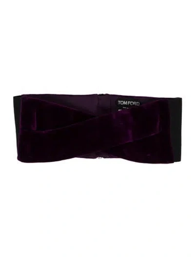 Pre-owned Tom Ford Velvet Strapless Crop Top In Purple