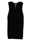 Tom Ford Strapless Plunge Neck Stretch Velvet Cocktail Dress In Black