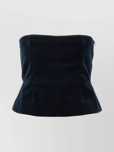 TOM FORD VELVET STRAPLESS TOP FITTED SILHOUETTE