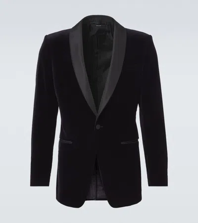 Tom Ford Velvet Suit Jacket In Black