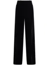 Tom Ford High-waist Wide-leg Velvet Trousers In Black
