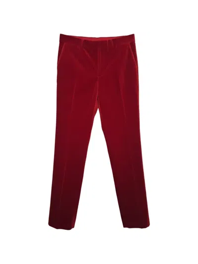 Tom Ford Velvet-texture Trousers In Red