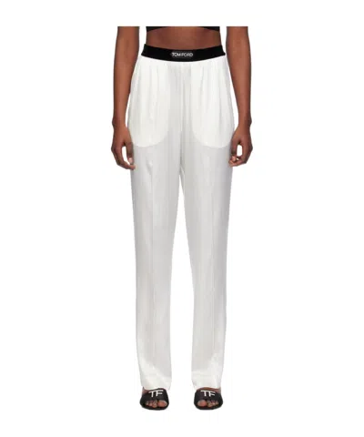Tom Ford White Relaxed-fit Lounge Pants In Aw013 Ecru