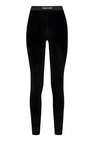 Tom Ford Velvet Trousers In Nero