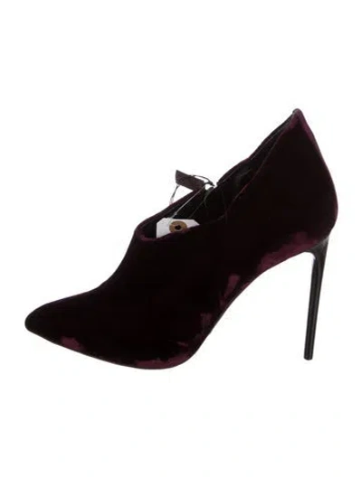 Pre-owned Tom Ford Velvet T-strap Pumps In Purple
