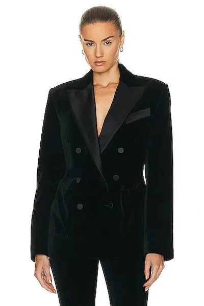 Tom Ford Velvet Tuxedo Relaxed Fit Jacket In Black