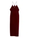Tom Ford Velvet Gown With Deep V-neckline And Open Back In Red