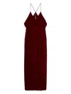 Tom Ford Velvet Gown With Deep V-neckline And Open Back In Red