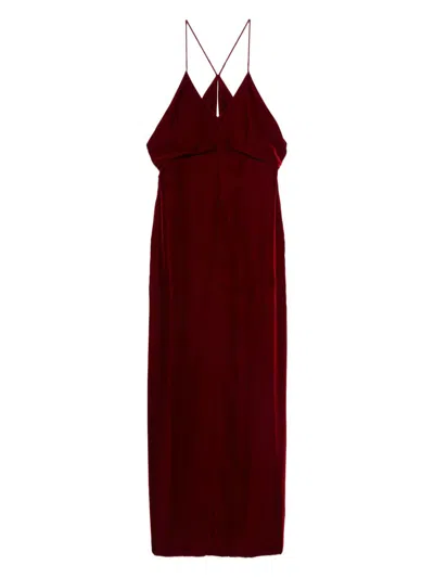 TOM FORD VELVET V-NECK MAXI DRESS