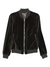Tom Ford Velvet Zip-front Bomber Jacket In Gray