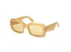 Tom Ford Venetia Light Brown Rectangular Ladies Sunglasses Ft1218 39e 53 In Yellow