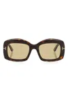 Tom Ford Venetia Metal-detail Sunglasses In Brown