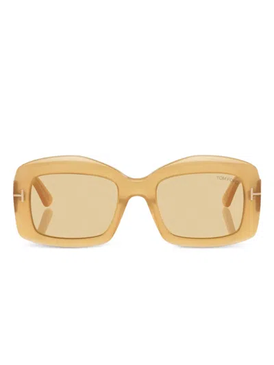 Tom Ford Venetia Metal Detail Sunglasses In Brown