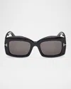 Tom Ford Brigitta Rectangle Acetate Sunglasses
