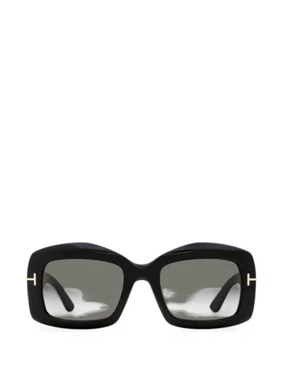 Tom Ford Venetia Square-frame Sunglasses In Black