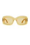 Tom Ford Venetia Light Brown Rectangular Ladies Sunglasses Ft1218 39e 53 In Yellow