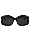 Tom Ford Eyewear Rectangle-frame Sunglasses In Nero Lucido / Fumo