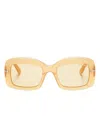 Tom Ford Venetia Light Brown Rectangular Ladies Sunglasses Ft1218 39e 53 In Yellow