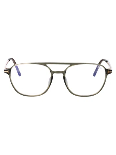 Tom Ford Verde Chiaro Acetate Optical Glasses In Multi