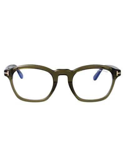 Tom Ford Verde Scuro Acetate Optical Glasses In Green