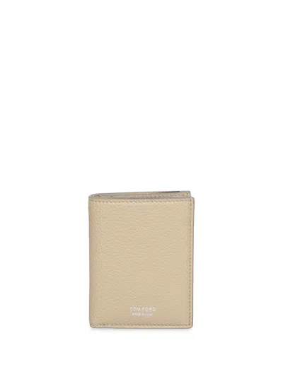 TOM FORD VERT SOFT GRAIN BEIGE CARD HOLDER
