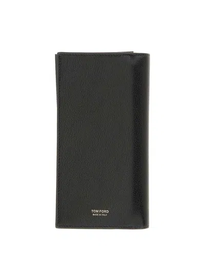 Tom Ford Vertical Leather Wallet In Black