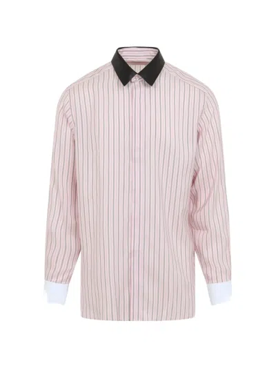 Tom Ford Striped Silk Long-sleeve Shirt In Pink