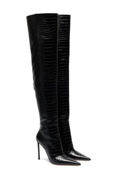 Tom Ford Vertigo Pointed Toe Over The Knee Boot In Black