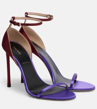Tom Ford Vertigo Satin Sandals In Purple