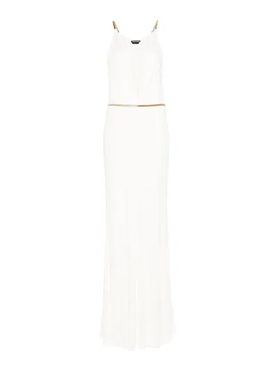Tom Ford Belted Maxi Dress In White