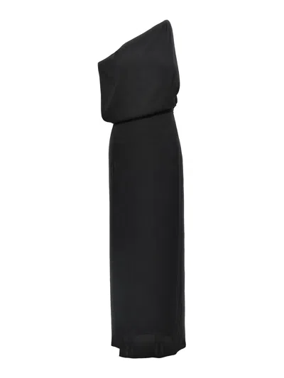 Tom Ford One-shoulder Ruched Gown In Black
