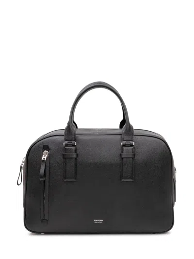 Tom Ford Victor Bowling Handbag In Black