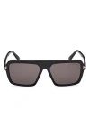Tom Ford Vincent 56mm Pilot Sunglasses In Black