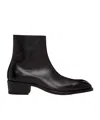 Tom Ford Black Burnished Leather Vincent Boots In Black