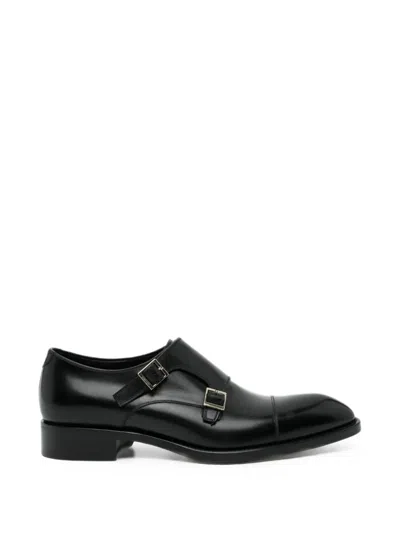 Tom Ford Vincent Double Monk Strap Loafers In Black