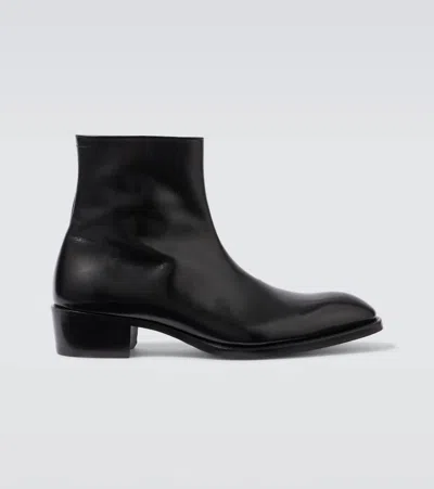 TOM FORD VINCENT LEATHER ANKLE BOOTS