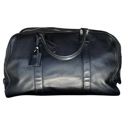 Pre-owned Tom Ford Vintage  Leather Travel Bag In Black
