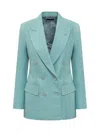 Tom Ford Double-breasted Wool Blazer In Blue