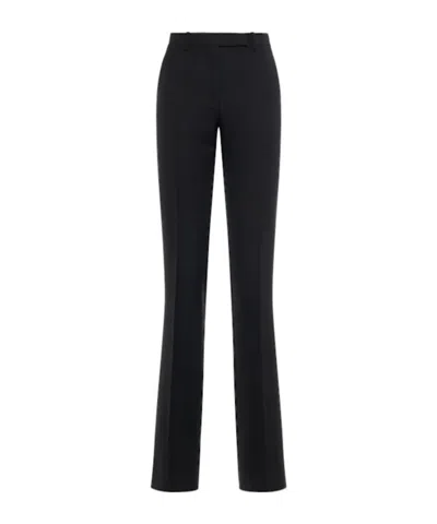 Tom Ford Virgin Wool Blend Twill Straight Pants In Black