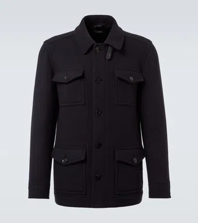 Tom Ford Virgin Wool Coat In Black