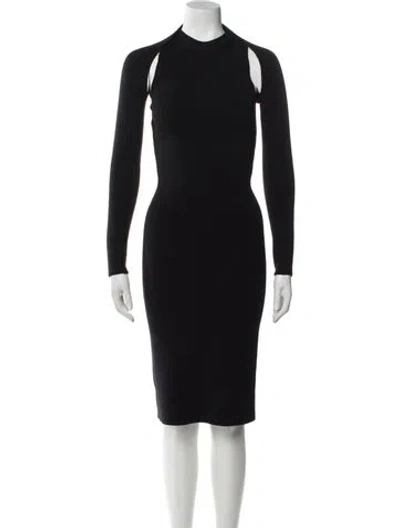 Pre-owned Tom Ford Virgin Wool Cutout Accent Dress Set In Black