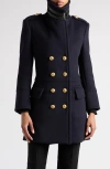 Tom Ford Blue Double-breasted Wool Coat In Hb997 Dark Indigo