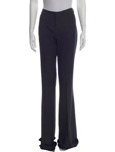 Pre-owned Tom Ford Virgin Wool Flared Pants In Blue