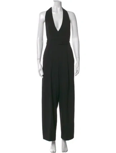 Pre-owned Tom Ford Virgin Wool Halterneck Jumpsuit In Black