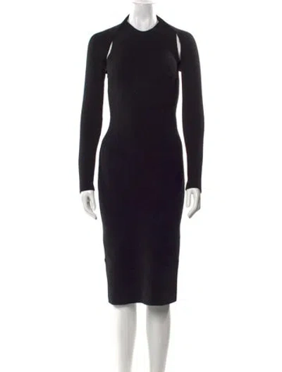 Pre-owned Tom Ford Virgin Wool Knee-length Dress In Black