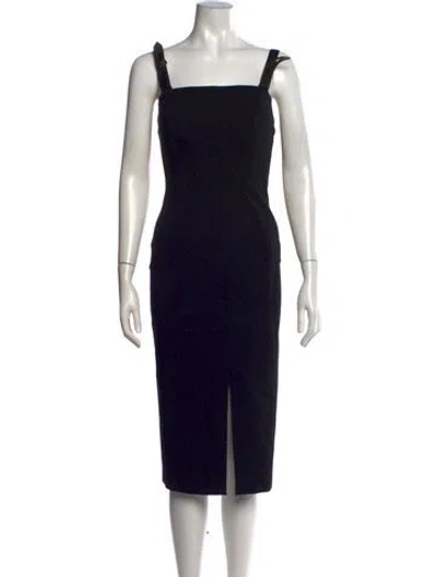Pre-owned Tom Ford Virgin Wool Knee-length Dress In Black